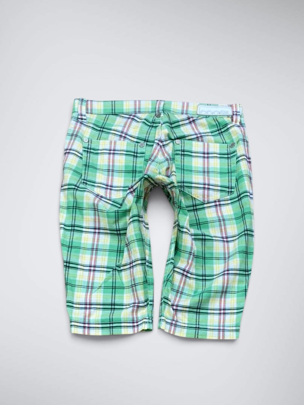VTG Y2k Coogi Green Plaid Low Rise Bermuda Shorts